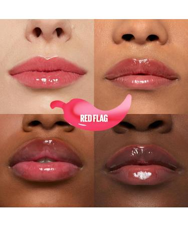Maybelline Lifter Plump Lip Gloss - Long-Lasting Plump with Hyaluronic Acid and Chilli Pepper - Vegan Formula, Shade 004 Red Flag - Buy Online on GoSupps.com