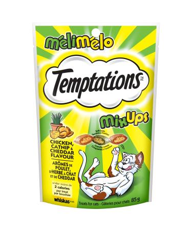 TEMPTATIONS Mix-Ups Cat Treats Chicken & Catnip & Cheddar 85g Pouch (12 Pack) 85 g (Pack of 12) Chicken - Catnip - Cheddar Cat Treats