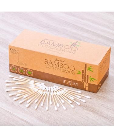 Organic Bamboo Cotton Swabs - 1000 Count | Highly Absorbent & Hygienic | Biodegradable & Recyclable | 5 Pack - Ideal for Beauty, Jewelry, Pet Care - Buy Online on GoSupps.com