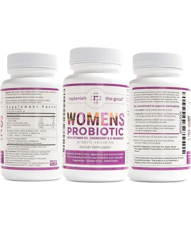 Replenish the Good Probiotics for Women - Supports Digestive & Vaginal Health with D3 Prebiotics & Cranberry - Defends Against UTI & Yeast - 15x More Effective Than Regular Capsules (60 Count) - Buy Online on GoSupps.com