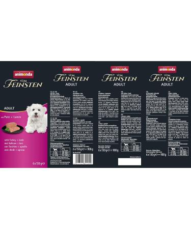 Animonda Finest Adult Dog Food Wet - Turkey & Lamb 6 x 150g | Premium Nutrition for Dogs - Buy Online on GoSupps.com