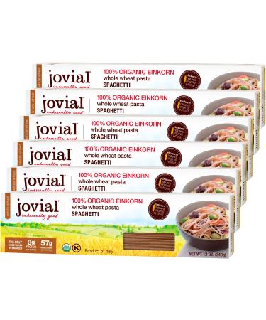Jovial Spaghetti Einkorn Pasta | Organic Whole Grain Spaghetti | Non-GMO | High Protein | Lower Carb | USDA Certified Organic | Kosher | Delicious Pasta Made in Italy | 12 oz (6 Pack) Standard Packaging - Buy Online on GoSupps.com