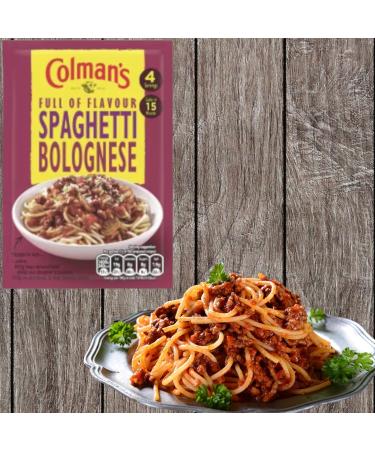 3 x Colman's Spaghetti Bolognese Recipe Mix Delicious with Grated Cheddar Cheese Quick to Prepare Sauce Mix 44g with Oerich Recipe Card - Buy Online on GoSupps.com