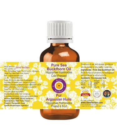 Deve Herbes Pure Sea Buckthorn Oil (Hippophae rhamnoides) Cold Pressed 15ml (0.50 oz) - Buy Online on GoSupps.com
