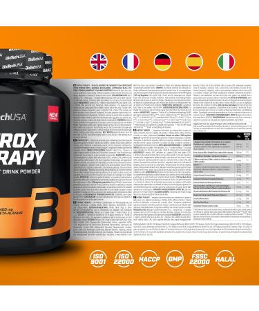 Buy BiotechUSA Nitrox Therapy - Gluten-Free Lactose-Free | 16 Active Ingredients with Vitamin B6 Magnesium & Caffeine | 680g Peach Flavor - International Shipping Available - Buy Online on GoSupps.com