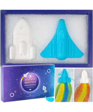 ORIGLAM Kids Bath Bombs for Boys Space Aeroplane & Rocket Bath Bombs for Kids Rainbow Bath Bombs Gift Set Birthday Present for Children Christmas Gifts for Kids Halloween Party Favours 85g 2ct 3 oz 2 ct