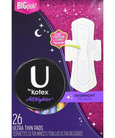 U by Kotex Allnighter Ultra Thin Overnight Pads - 26 Pads - Buy Online on GoSupps.com