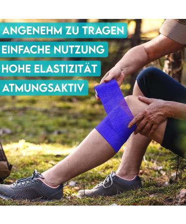 Hund ist K nig Self-Adhesive Elastic Bandage 12x4.7m - Versatile Adhesive Bandage for Humans & Animals | 12 Rolls (5cm x 4.7m) - Blue - Buy Online on GoSupps.com