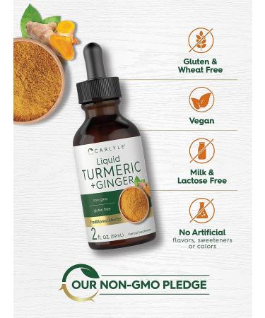 Carlyle Liquid Turmeric and Ginger Supplement 2 fl oz | Vegan | Non-GMO | Gluten Free - Buy Online on GoSupps.com
