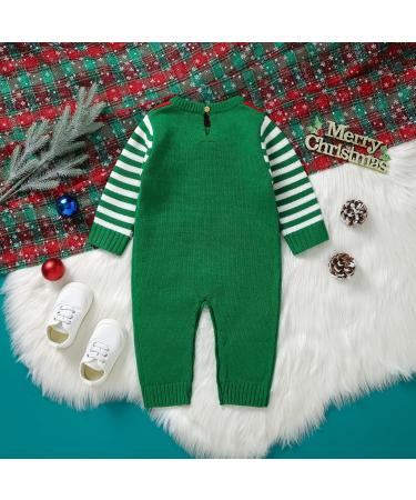 Mimixiong Knitted Baby Christmas Romper | Newborn Xmas Costume for Boys & Girls | 3-6 Months (Green) - Buy Online on GoSupps.com