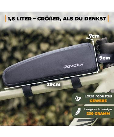 Rovativ 100% Waterproof Bike Packing Top Tube Bag - 1.8L - Extra Support for Gravel Racing & MTB Bikes - Buy Online on GoSupps.com