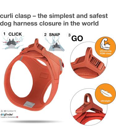Curli Air-Mesh Vest Harness - Sun Orange - 2XS - Lightweight & Breathable Dog Harness for International Shipping - Buy Online on GoSupps.com
