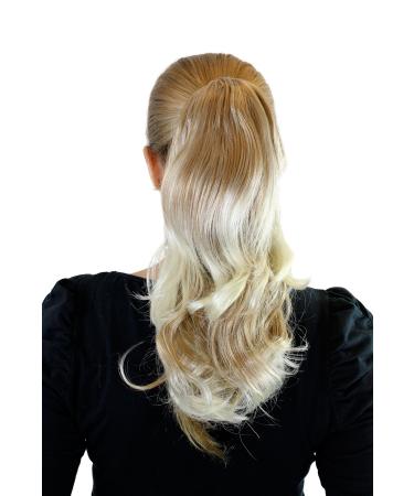 Extension hairpiece blonde mix with light tips braid hair extension butterfly clip wavy approx. 40 cm JL-0065-27T613