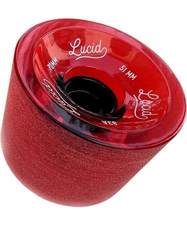 Lucid 70mm 83a Longboard Skate Wheel with Bearings & Spacers | Clear/Red - Buy Online on GoSupps.com