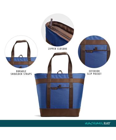 Rachael Ray Jumbo Chillout Thermal Tote - Navy | Foldable Insulated Food Bag for Groceries, Potlucks & More - Buy Online on GoSupps.com