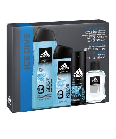 Adidas Ice Dive Men's 4 Piece Gift Set Total Retail Value $18.00 - Buy Online on GoSupps.com