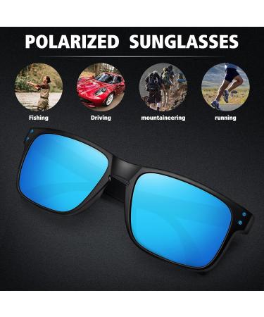 MEETSUN Polarized Sunglasses 2 Pack - Black + Blue Mirror Lens | UV400 Protection for Men and Women - Buy Online on GoSupps.com