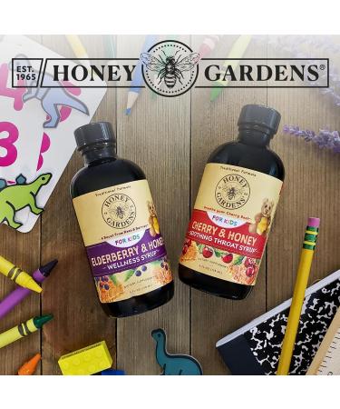 Honey Gardens Elderberry Syrup for Kids with Honey Kids Elderberry Syrup 6.4 mg of Elderberry Honey Syrup with Organic Raw Honey Organic Echinacea Purpurea and Elderflower 24 Servings 4 FL. OZ. - Buy Online on GoSupps.com