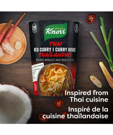 Knorr Rice Noodle Cup for a light soup meal or snack ready in 5 mins Thai Red Curry low fat vegetarian and no artificial flavours 69 g 8 count Thai Curry 69 g (Pack of 8) - Buy Online on GoSupps.com