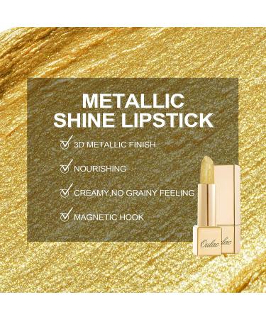 Oulac Metallic Shine Lipstick - Celebration (18) | Long Lasting Full-Coverage Lip Color | Vegan & Cruelty-Free 4.3g/0.15oz - Buy Online on GoSupps.com
