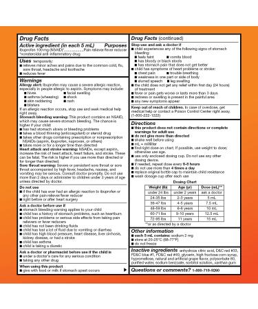 Amazon Basic Care Children's Ibuprofen Oral Suspension 100 mg per 5 mL - Grape Flavor 4 fl oz - Pain & Fever Relief for Kids - Headache, Sore Throat, Minor Aches - Pack of 1 - Buy Online on GoSupps.com