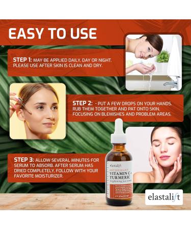 Elastalift Vitamin C + Turmeric Oil Anti-Aging Serum | Brighten & Hydrate Skin | 1.75 Fl Oz - Buy Online on GoSupps.com
