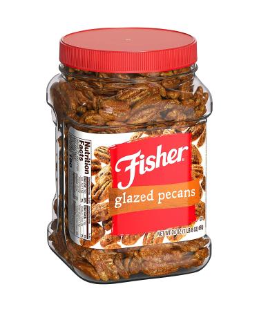 Fisher Snack Glazed Pecans - 24 Oz | Whole Mammoth Pecans for Delicious Snacking - Buy Online on GoSupps.com