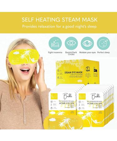 OPTICALINEA Chamomile Steam Eye Mask - 20 Pack | Self-Heating Disposable Eye Compress for Dry Eyes, Puffy Eyes, Headache Relief - Buy Online on GoSupps.com
