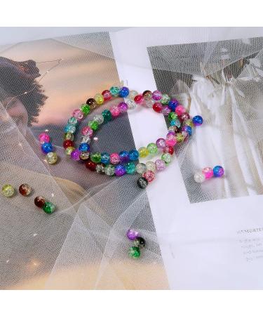 TOAOB 200pcs 8mm Crackle Glass Lampwork Beads - Mixed Color Spacer Beads for Jewelry Making - Buy Online on GoSupps.com