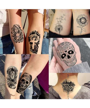 67 Sheets Realistic Black Flower Temporary Tattoos for Women - Waterproof 3D Rose, Peony, and Floral Designs | Long-Lasting Fake Tattoos for Arm, Thigh, Adults - Buy Online on GoSupps.com