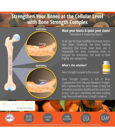 Juveriente Bone Strength Complex/A Dietary Therapy of a Japanese Traditional Fruit Packed with Vitamin C D3 K2 Calcium Phosphorus Food Grade Strontium and Boron / 90 Capsules for 30 Days - Buy Online on GoSupps.com