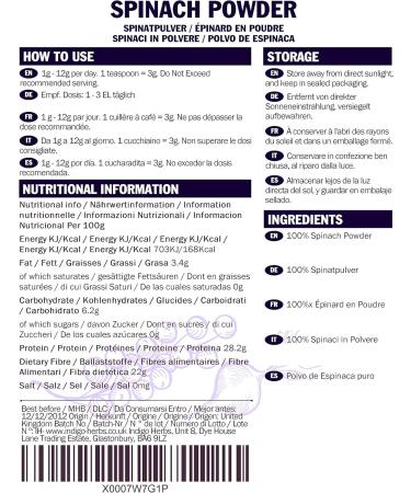 Spinach powder - 500g (Quality assured) - Buy Online on GoSupps.com