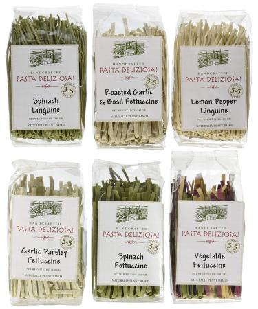 Pasta Deliziosa! Handcrafted Pasta Variety Pack All Flavors 12 Ounce (Pack of 6) All Flavors Variety Pack