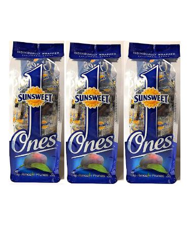 Sunsweet Ones Individually Wrapped Pitted Prunes - 3 Packages (each package is 6 ounces) PLUS Our Prune Recipe E-Book (Downloadable)