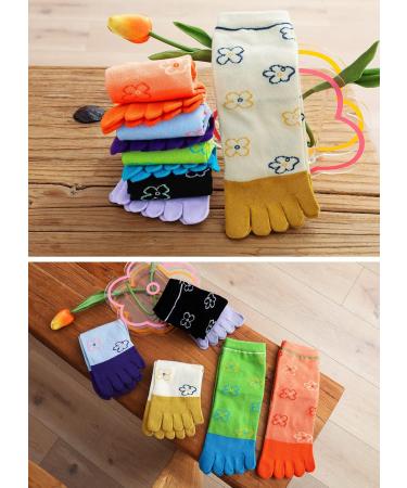 Buy Women's Cotton Toe Socks 5 Finger Sneakers Socks for Sports & Leisure Breathable & Colorful - 4/5 Pairs Multicolored - Buy Online on GoSupps.com