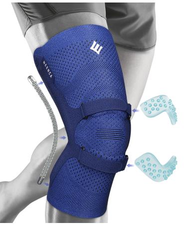NEENCA Knee Brace for Knee Pain Compression Knee Support with Patella Tendon Srtap & Gel Pads Side Stabilizers. Knee Sleeve for Meniscus Tear ACL PCL Arthritis Joint Pain Relief Runner Workout Medium Navy Blue