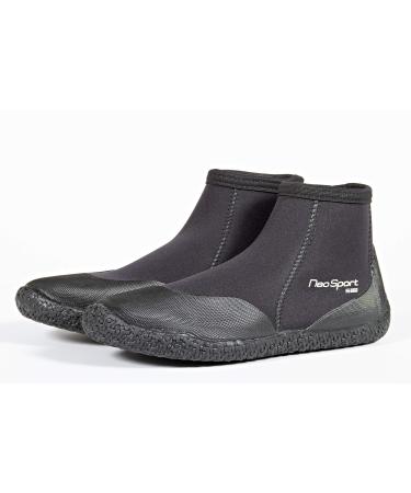 NeoSport Wetsuits Premium Neoprene 5mm Low Top Pull On Boot- Water Shoes, Surfing & Diving 10/5mm Black