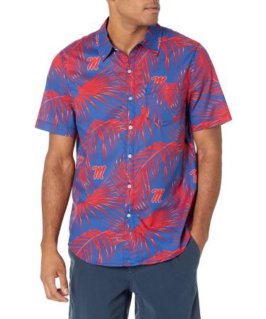 FOCO NCAA College Team Logo Floral Tropical Button Up Shirt Purdue Boilermakers 9-1162 Team Color
