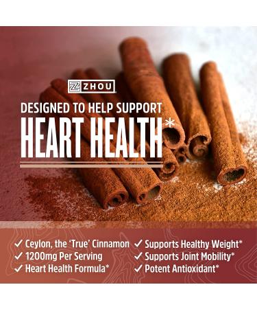 Zhou Ceylon Cinnamon: Supports Heart Health & Joint Mobility - 30 Servings 60 CT - Buy Online on GoSupps.com
