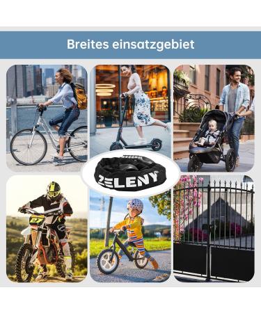 Zeleny High-Safety Bicycle Lock - 7mm 90cm Chain with 5-Digit Code for Bikes Motorcycles & e-Scooters - Buy Online on GoSupps.com
