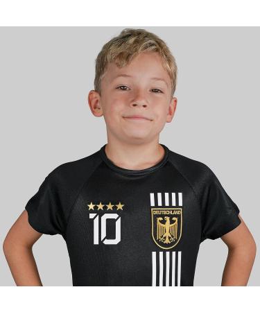Buy De Fanshop Germany Jersey 2024 for Kids & Young Men | Black Football Shirt Set with Custom Name | Perfect Original Gift - Buy Online on GoSupps.com