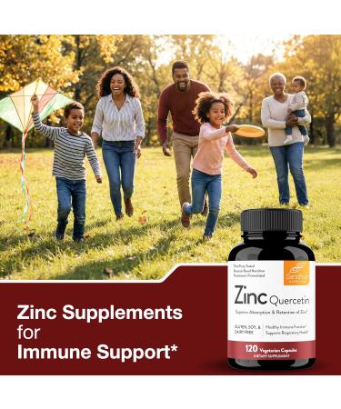 Zinc Quercetin 120 Capsules - Vegetarian Friendly | Immune Support Supplement - Buy Online on GoSupps.com