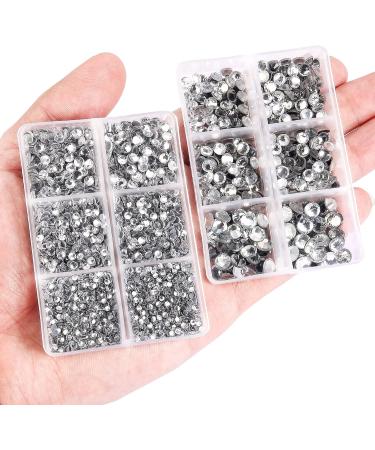 AARDWO 6616pcs Hotfix Rhinestones 5 Sizes Flat Back Nail Gems Nail Diamonds with Tweezers and Picking Rhinestones Pen for Crafts Nails Clothes Decoration(Clear) AA Clear - Buy Online on GoSupps.com