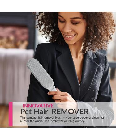 Pet Hair Remover - Double-Sided Brush for Couch Furniture Clothing Car Seat & Carpet - Self-Cleaning Fur Lint Brush for Dog & Cat Hair - New Grey - Buy Online on GoSupps.com