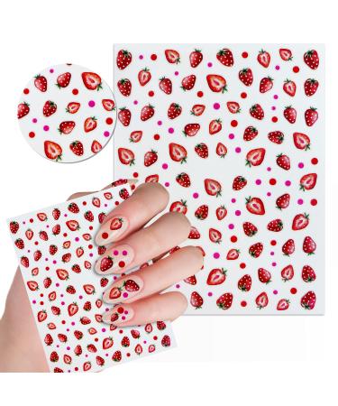 demiSHOP Cute Kawaii Strawberry Nail Stickers & Decals