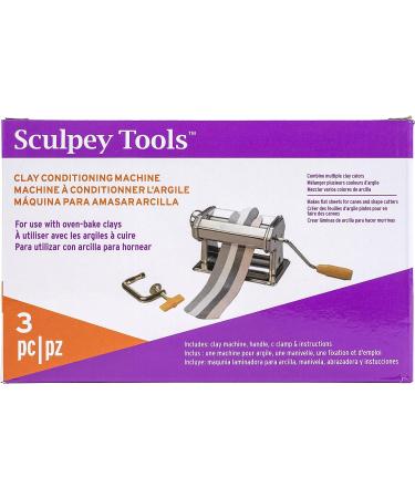Sculpey Clay Conditioning Pasta Machine - 9 Thickness Settings, Oven-Bake Tool for Polymer Clay, Includes Clamp & Hand Crank - Ideal for All Skill Levels - Buy Online on GoSupps.com