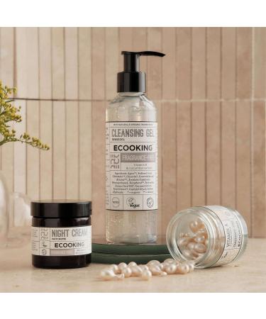 Ecooking Fragrance-Free Face Cleansing Gel with Organic Sunflower Oil Vitamin E & Cucumber Extract 200ml | Normal Oily & Sensitive Skin Cleanser | Blemish Control & Makeup Remover Without Fragrance - Buy Online on GoSupps.com