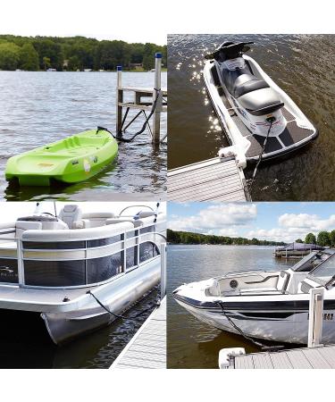 Bungee Dock Line 2-Pack - 4ft Premium Mooring Ropes for Boats & Kayaks | Adjustable Non-Jerk Ties | Great Docking Accessories | Boating Gifts for Men | Free E-Book by Domabri (Black) - Buy Online on GoSupps.com