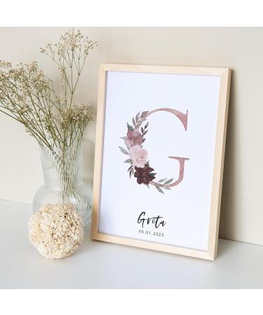 Personalized Birth Poster for Girls | DEL M Unique Nursery Art | Baby Room Decoration - Buy Online on GoSupps.com