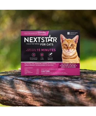 NEXTSTAR Flea & Tick Topical Treatment for Cats 3.5 lbs+, Fast-Acting, 3-Month Supply - Buy Online on GoSupps.com